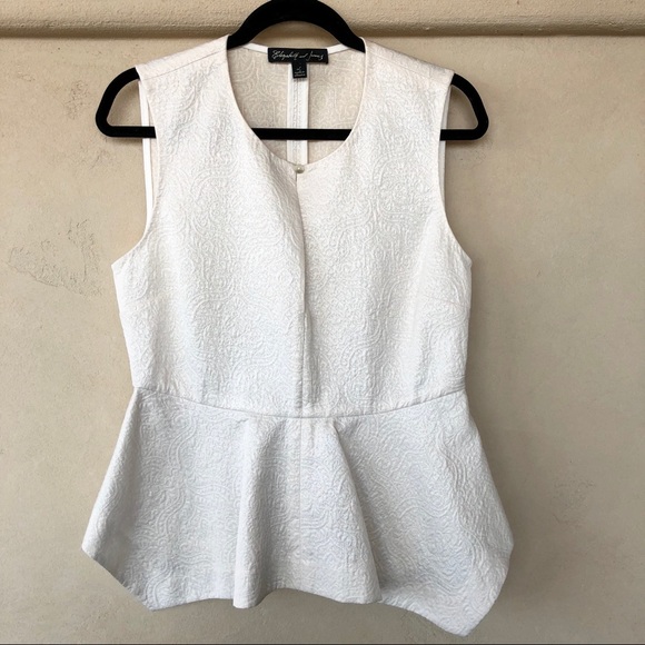 Elizabeth and James Tops - Elizabeth and James • Keyhole Cream Peplum Top